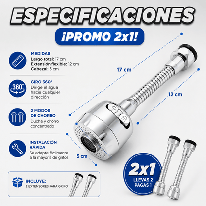 Cabezal de grifo flexible 360º